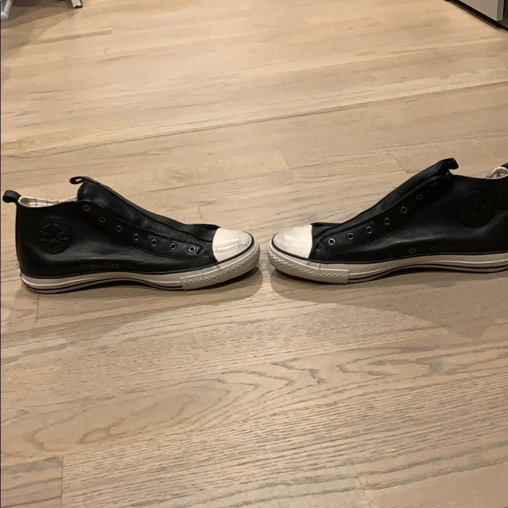 John Varvatos Converse black laceless high top